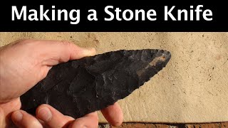 Making a Great Basin Butchering Knife from Basalt Flintknapping [upl. by Kahl235]