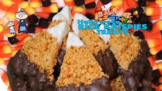 How to make Halloween Rice Krispies Treats  Candy Corn Rice Krispie Treats [upl. by Rahm]