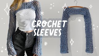 easy fishnet sleevesshrug  crochet tutorial [upl. by Eniamrahc562]