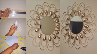 Elegante espejo dorado con cucharas Elegant golden mirror with spoons [upl. by Etty]