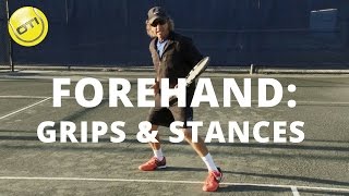 Tennis Tip Forehand Grips And Stances [upl. by Ahseinar]