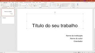 COMO FAZER SLIDE PARA APRESENTAÇÃO DE TCC [upl. by Tterab]