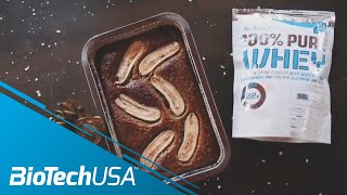 RECIPE  Banana protein cake with 100 Pure Whey [upl. by Sekoorb168]