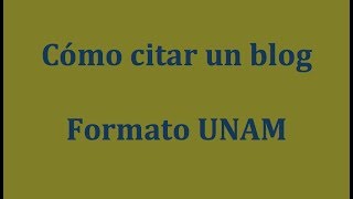 Cómo citar un blog [upl. by Akcirehs]