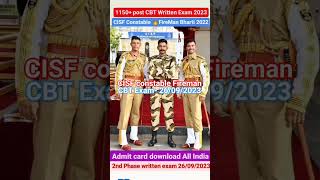 CISF constable Fireman admit card download viralvideo admitcard exam cisf constable tradesman [upl. by Duhl]