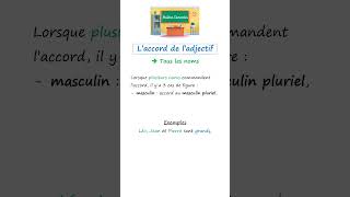 L’adjectif qualificatif avec plusieurs noms 🔵👨🏻‍🏫🎓 adjectifs grammaire françaisfacile [upl. by Anej]