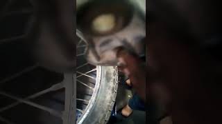 How to clean CD 70 rear wheel brake shoe with rust shorts hadi kashi motorcycle [upl. by Imrots664]