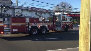 FDNY LADDER 85 USING AIR HORN TO GET THROUGH TRAFFIC ON HYLAN BLVD [upl. by Oettam624]