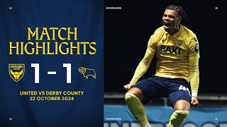 Dane Scarlett Scores Again  Championship Highlights  Oxford United 11 Derby County [upl. by Eulaliah]