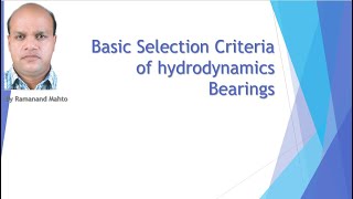 Basic Selection of Hydrodynamic Bearings [upl. by Towers]