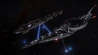 Elite Dangerous Capital Ship Jumps into and out of Battle [upl. by Barcroft879]