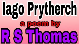 R S Thomas Poem IAGO PRYTHERCH Recited by CaptBinoy VarakilSt Josephs College DevagiriKozhikode [upl. by Tarrance]