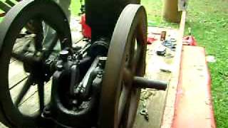 5hp Essex Nelson Bros hit miss antique gas engine farm equipment [upl. by Kelson621]