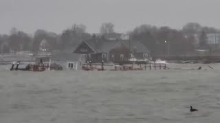 Flooding storm surge in Rockland Maine [upl. by Moorefield]