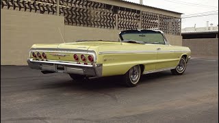 1964 Chevrolet Impala SS Convertible in Yellow amp 327 Engine Sound on My Car Story with Lou Costabile [upl. by Bathesda]