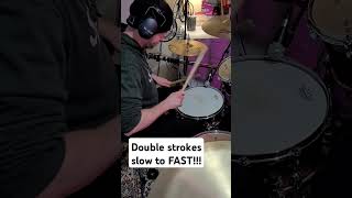 Double strokes slow to FAST drums drummer [upl. by Shig]