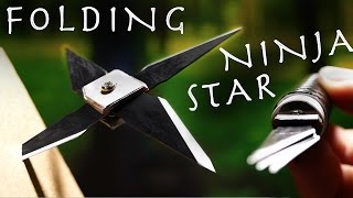 Make a 2 Retractable NINJA STAR  Folding Spy Throwing Star Super Easy [upl. by Nnilsia]