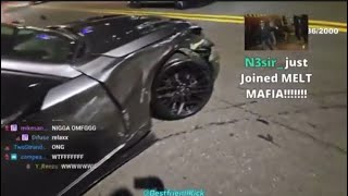 MeltIsLive gets into a car crash live on stream [upl. by Ellehcear]