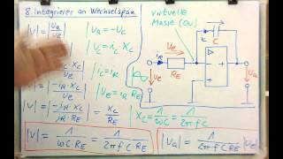 Elektronik  OPV 8C  Integrierer an Wechselspannung  Herleitung Phasenverschieb und Verstärk [upl. by Nahtannhoj155]