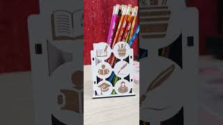 How to make Laser Cut Pen Holder Kids Pencil Stand Pen Box Pencil Organizer Office Desk Organizer [upl. by Aronoff246]