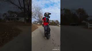 9 year old cruising an electric unicycle around town EUC Onewheel [upl. by Federica308]