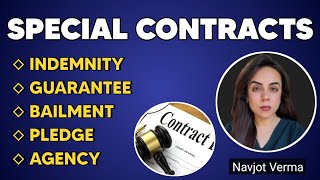 Special Contracts  Indemnity  Guarantee  Bailment  Pledge  Agency [upl. by Goldina]