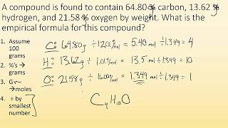 35a empirical formula from percent composition [upl. by Sharity721]