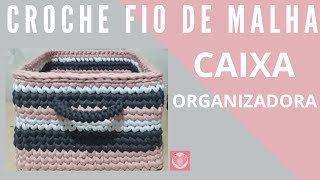 Como fazer cesto de croche fio de malha crochefiodemalha [upl. by Sgninnej51]