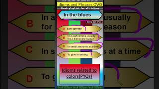 idioms and phrases  In the blues idiomsandphrases idioms [upl. by Krys]