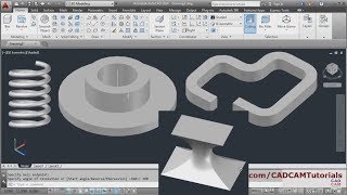 AutoCAD 3D Tutorial for Beginners  3 of 3  AutoCAD Revolve Sweep Spring amp Loft Command [upl. by Robinette]