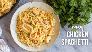 Easy Creamy Chicken Spaghetti  The Recipe Rebel [upl. by Haraj293]