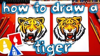 How To Draw A Realistic Tiger Head [upl. by Pompei]