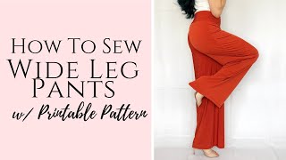 How To Sew Pants Sewalong W A Wide Leg Pant Pdf Pattern [upl. by Acirderf]