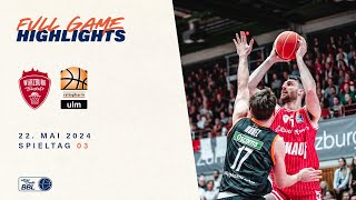 Würzburg Baskets vs ratiopharm ulm  Game Highlights  Viertelfinale Spiel 3 [upl. by Eihtur]