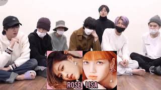 BTS Reaction ROSE VS LISA from BLACKPINK [upl. by Alexi807]