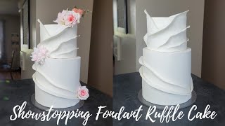 Modern Fondant Ruffle Cake  Cake Decorating Tutorial [upl. by Maximo]