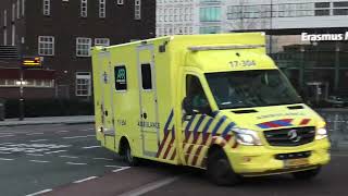 Ambulance 17304 komt met spoed aan bij Erasmus mc ziekenhuis in Rotterdam [upl. by Alurta407]