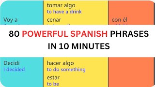 Learn 80 Spanish Phrases in 10 Minutes  Fast amp Easy Way to Speak Spanish [upl. by Eustace]