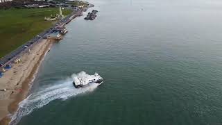 Following cross channel ferry with my drone as it enters Portsmouth Harbour [upl. by Senhauser]