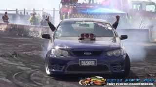 BASKDR FORD XR8 UTE BURNOUTS AT LARDNER PARK MOTORFEST 2015 [upl. by Errick]