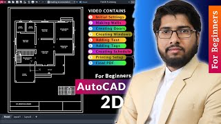 AutoCAD Simple Floor Plan Tutorial for Beginners  Explained in Hindi [upl. by Dielu401]