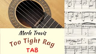 Merle Travis Too Tight Rag  TAB Lesson [upl. by Aikcin]