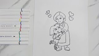 Dora and Mami Coloring Pages Marker Coloring Book for kids [upl. by Hayott]