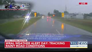 WRAL Weather Alert Day Tracking rainy road conditions [upl. by Doti]