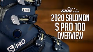 2020 Salomon S Pro 100 Ski Boot Overview by SkisDotCom [upl. by Kissel]