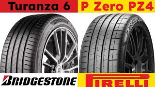 Bridgestone Turanza 6 vs Pirelli P Zero PZ4 [upl. by Pearson]