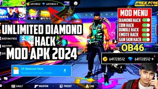 Free Fire Diamond Hack  Unlimited Diamond Mod Apk 2024  Free Fire New Mod Menu Ob46  Live Proof [upl. by Naic33]