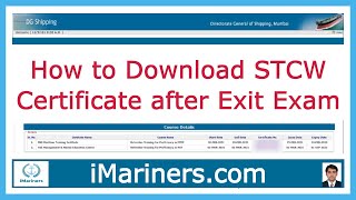 How to download STCW certificate after Exit Exam from DG Shipping [upl. by Rachel]