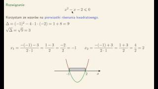 Wartości funkcji kwadratowej mniejsze lub równe zero [upl. by Gretta]