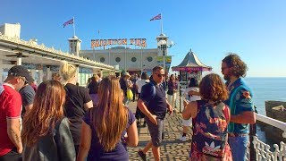 BRIGHTON WALK  Brighton Palace Pier in Glorious Sunshine  England [upl. by Julianne]